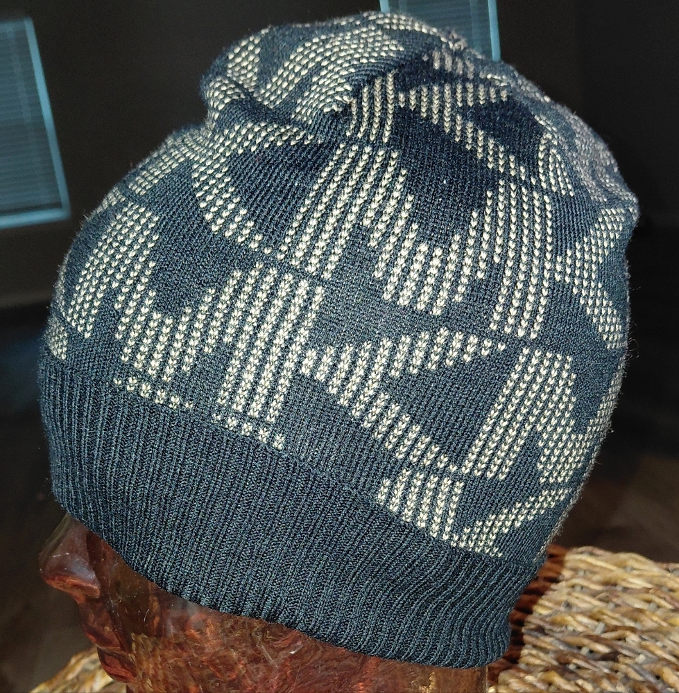 Michael Kors Black and Cream Logo Beanie